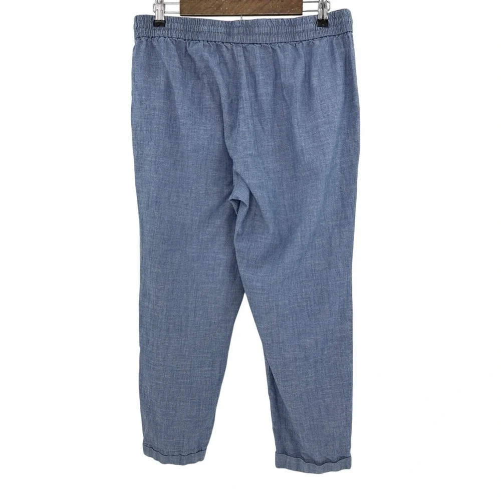 J.Crew Factory Cotton Chambray Jogger Cropped Pants Women's Size 12 Preppy Beach